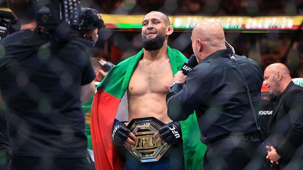 Khamzat Chimaev after beating Dricus du Plessis