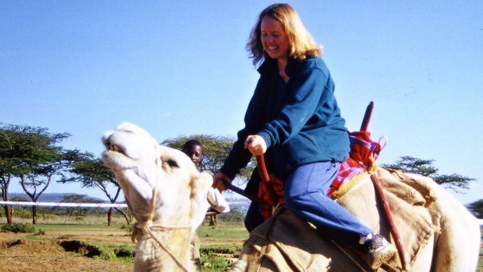 Linda Norgrove on a camel