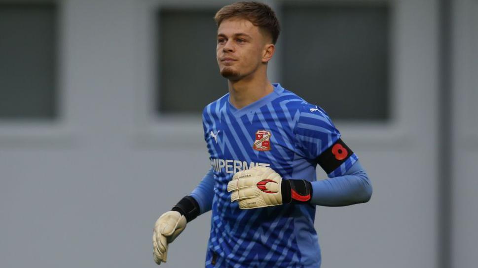 Murphy Mahoney on the pitch during a game for Swindon