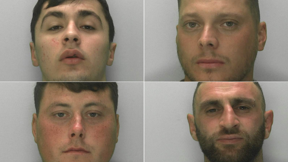 Four mugshots of men sentenced over revenge attack