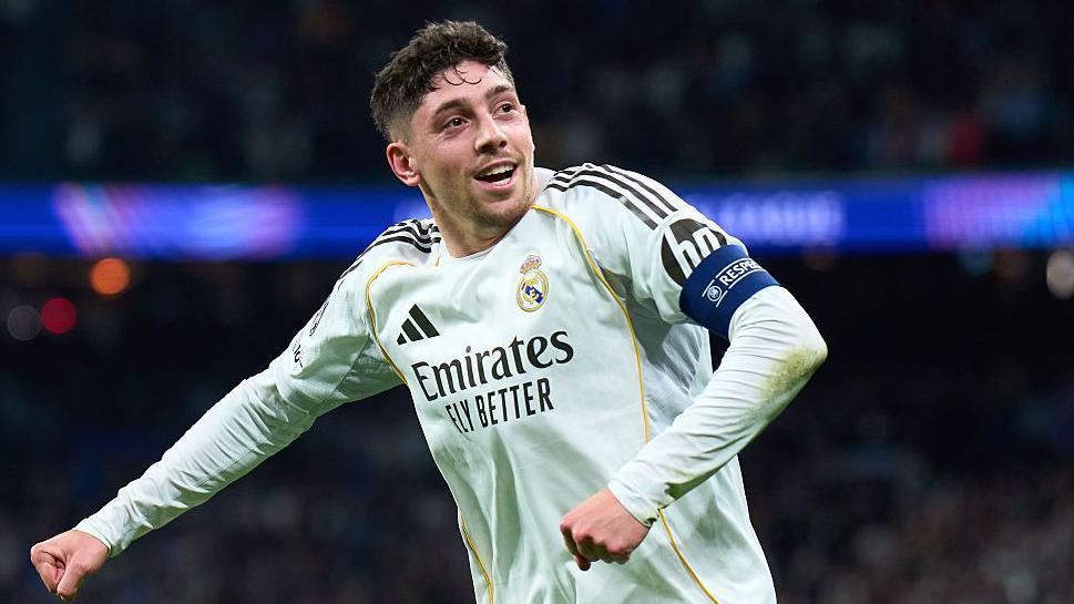 Federico Valverde celebrating a goal