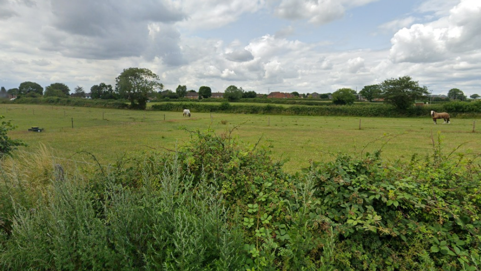 A street view of fields near Newbold Verdon, Leicestershire