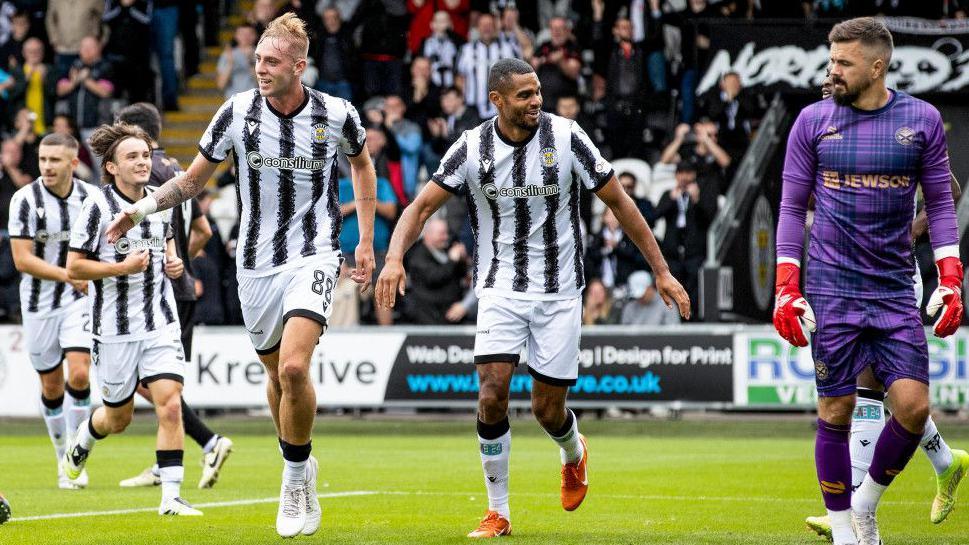 St Mirren's Killian Phillips (left) celebrates