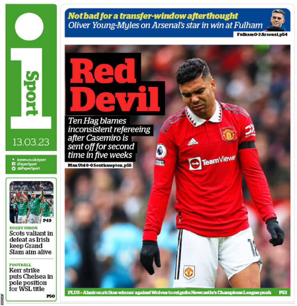 Main page of iSport on 13 March 2023