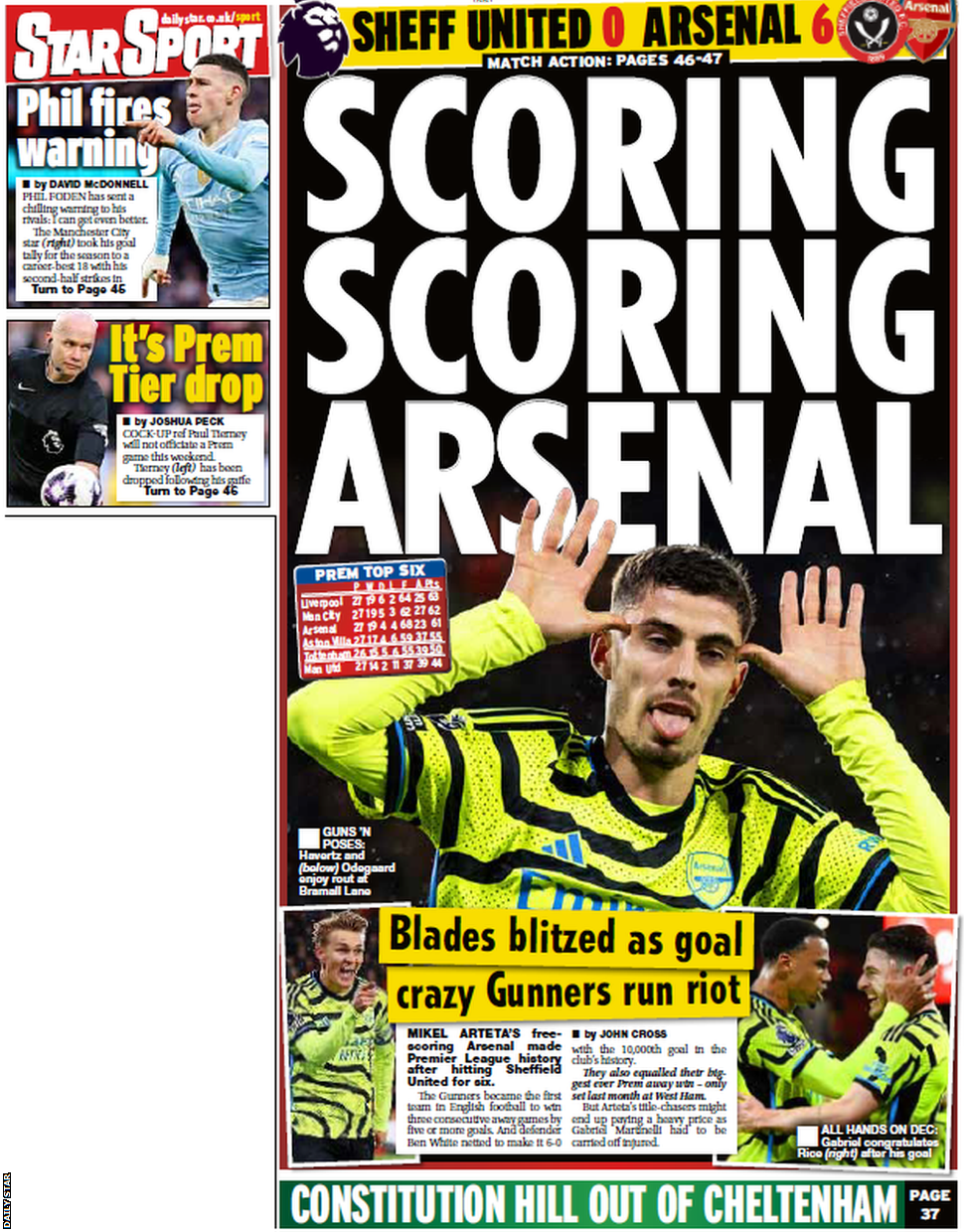 Back page of the Daily Star on 5 March 2024