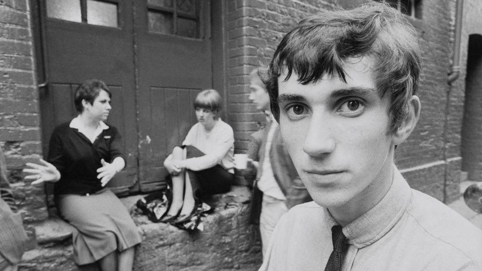 Phil Daniels looks directly into the camera on the set of Quadrophenia in 1979