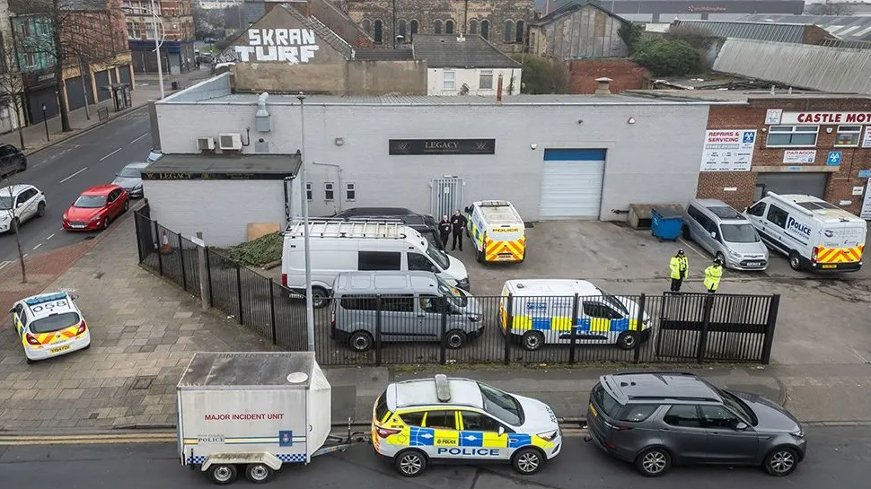 Police outside Legacy Independent Funeral Directors