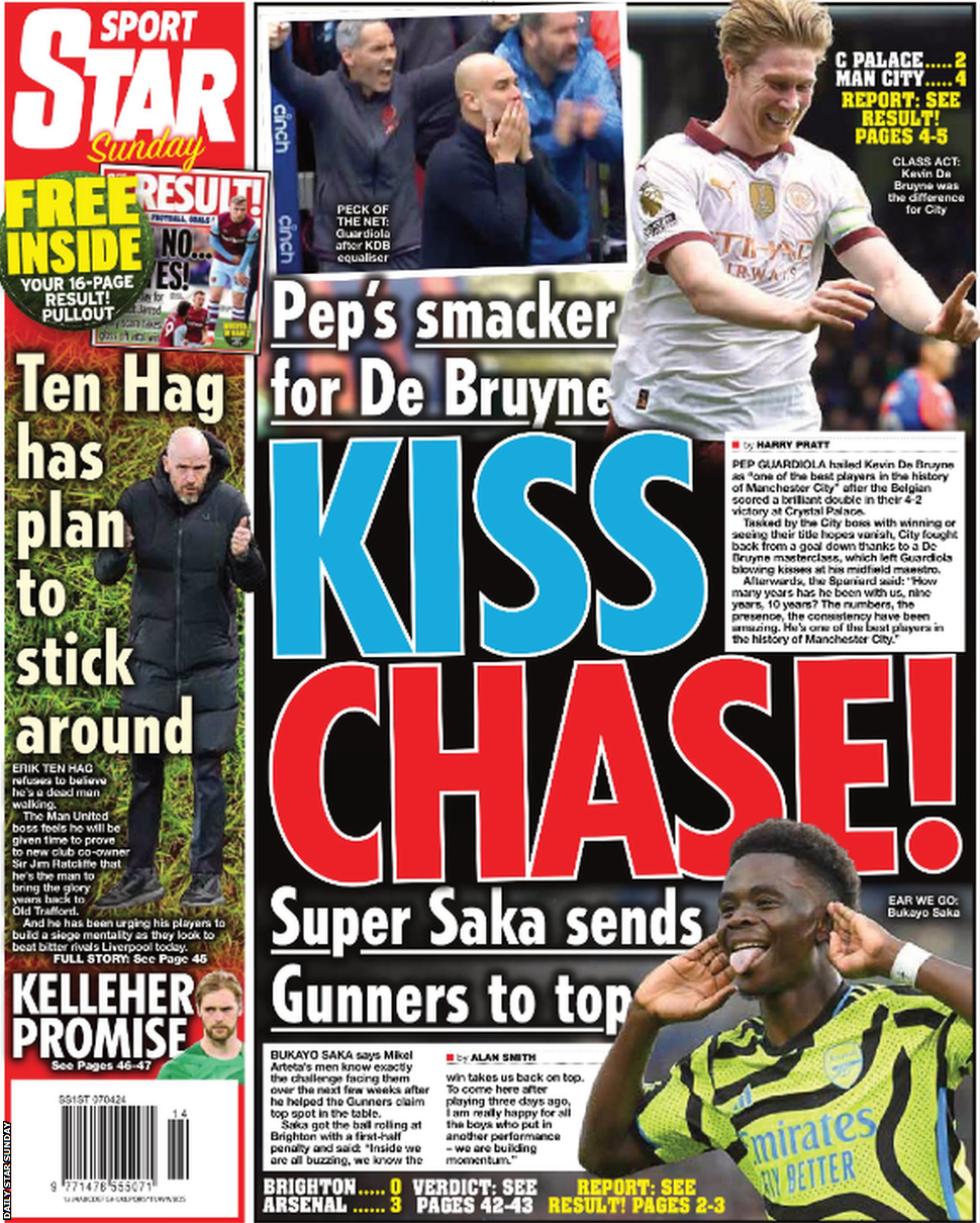 Back page of the Daily Star Sunday on 7 April 2024