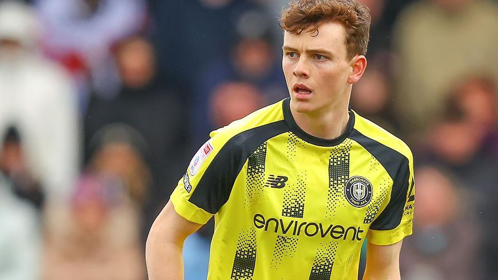 Jacob Slater in action for Harrogate Town