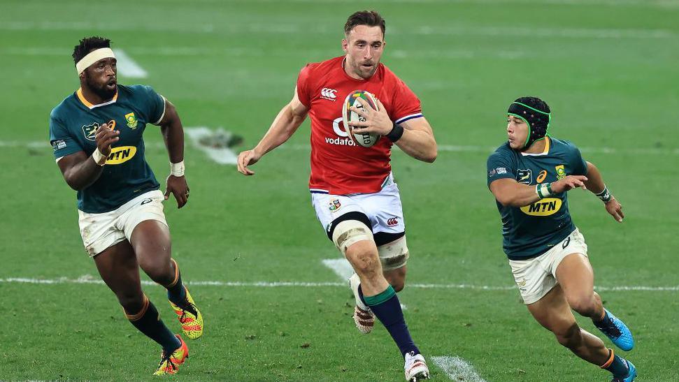 Jack Conan runs with the ball against South Africa