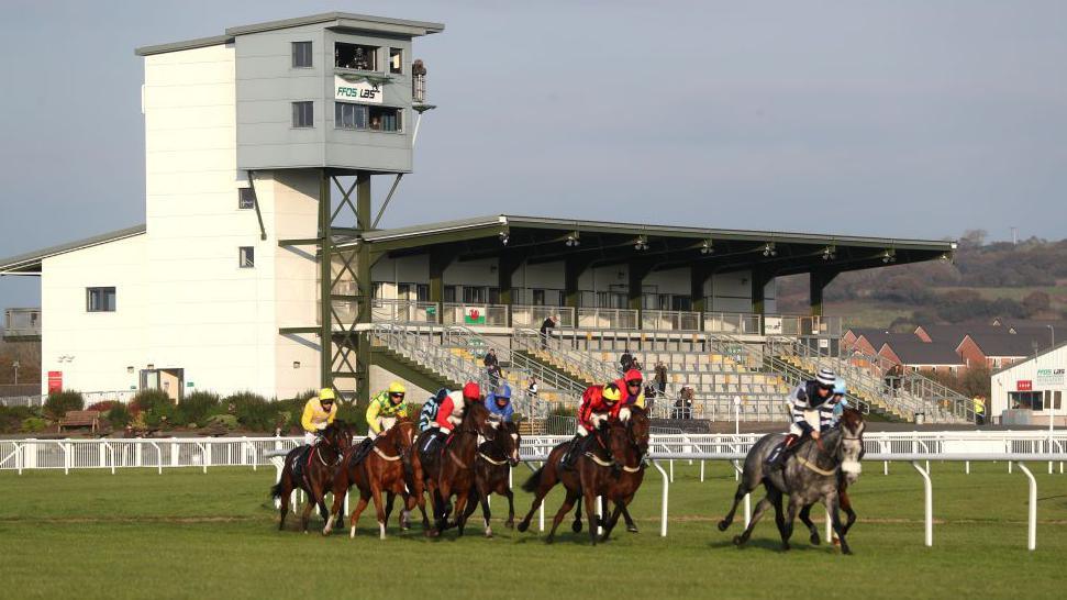 Ffos Las racecourse, general view from 2020.