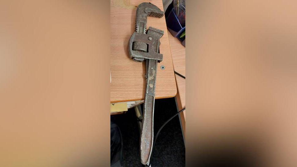 A metal wrench