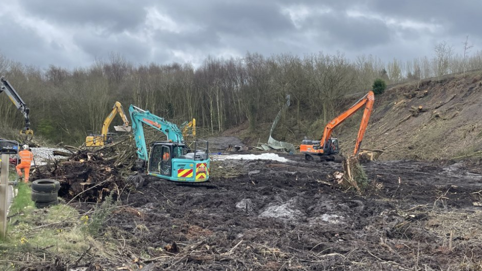 Work being carried out around landslip