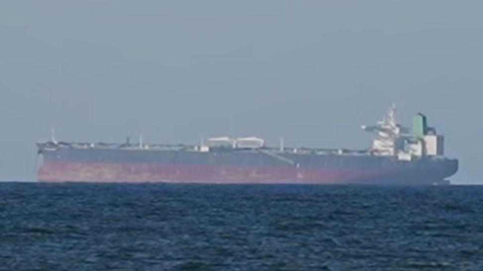 Screengrab of a file image showing a ship with a red base in water.
