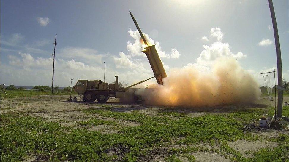 File image of a THAAD interceptor missile being launched