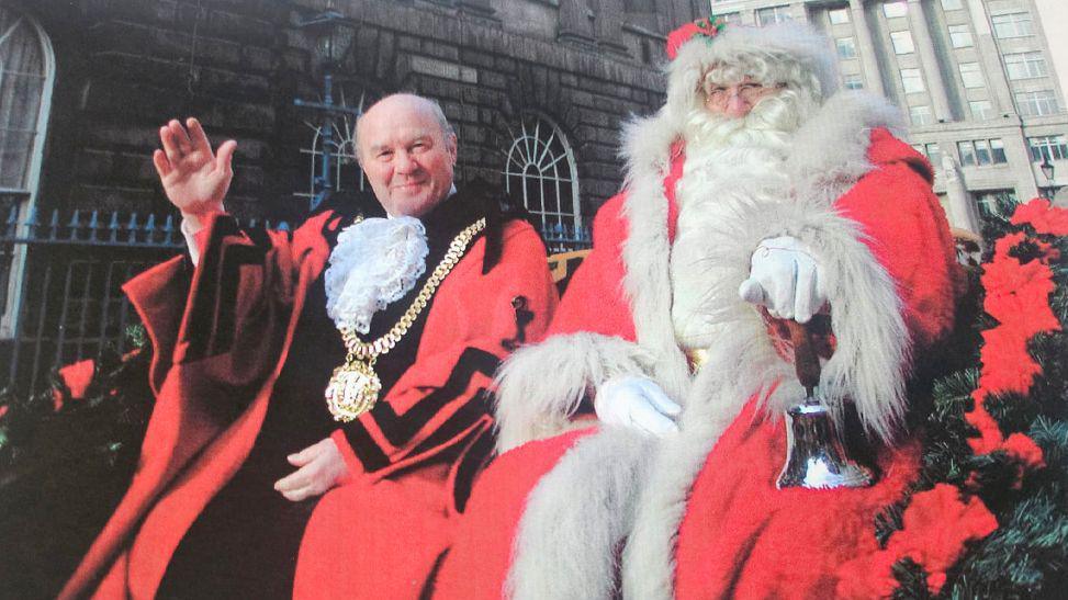 Liverpool Lord Mayor and Mr Fullerton during the Liverpool Christmas parade