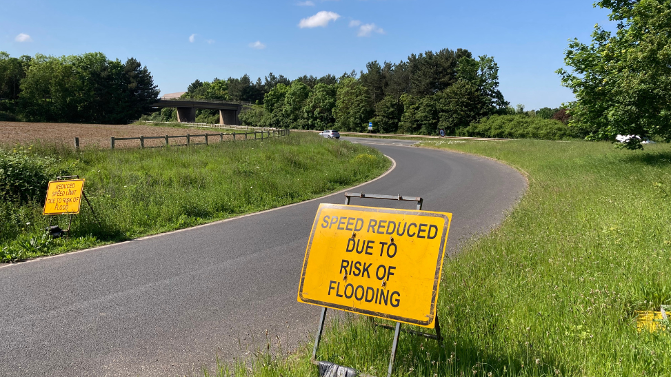 The A1307 near St Ives