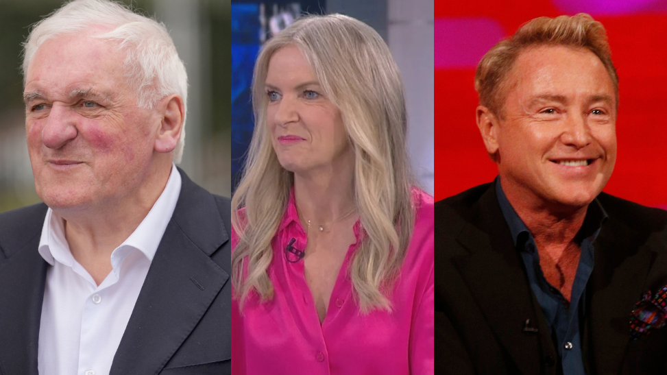 A composite photo of Bertie Ahern, Joanna Donnelly and Michael Flatley. Ahern is wearing a black blazer with white shirt and Donnelly is wearing a pink shirt. Flatley is wearing a black blazer and navy shirt.