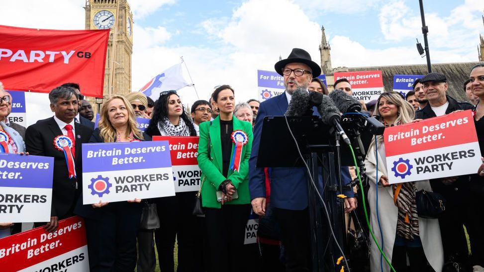 Geore Galloway campaigning for the Workers Party