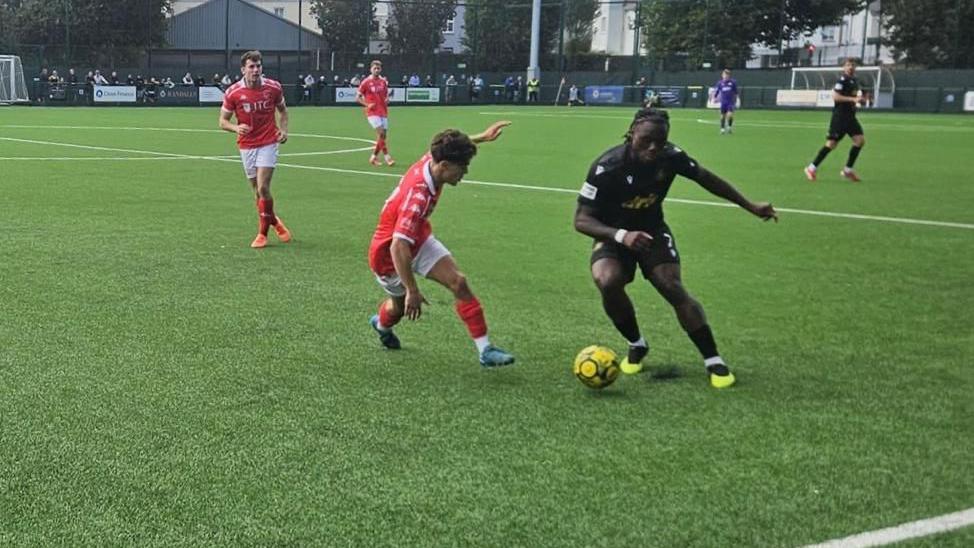 Action from Jersey Bulls v Worthing