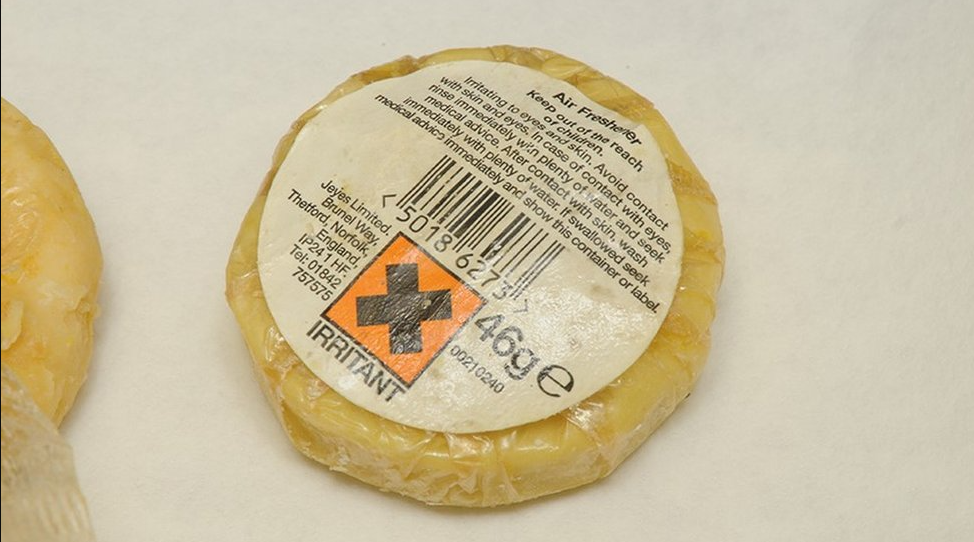 Commercial air freshener block in packaging