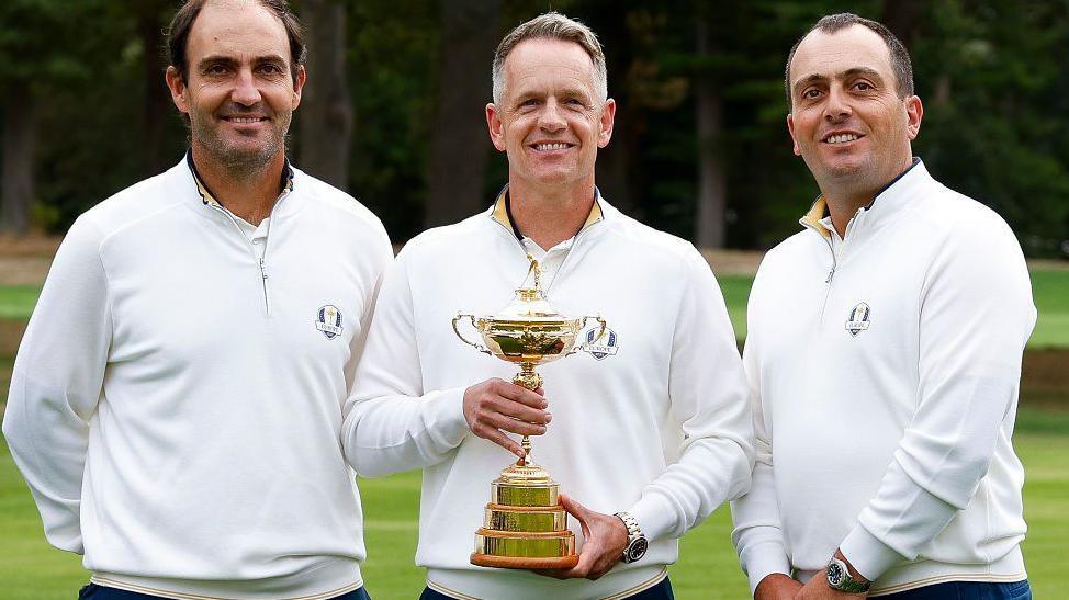 Edoardo Molinari, Luke Donald and Francesco Molinari with the Ryder Cup