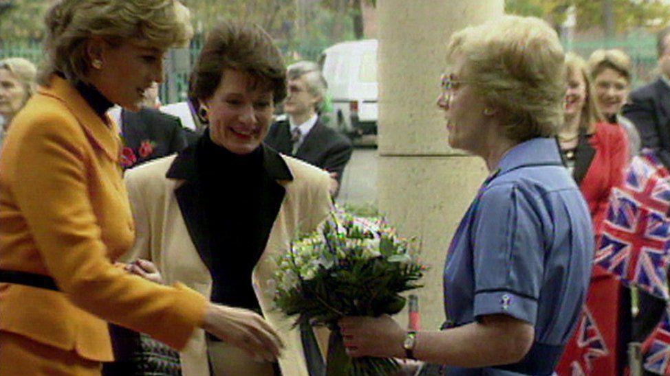 Diana Princess of Wales at the hospital's opening