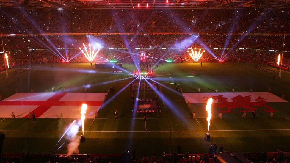 Flames at the Millennium Stadium