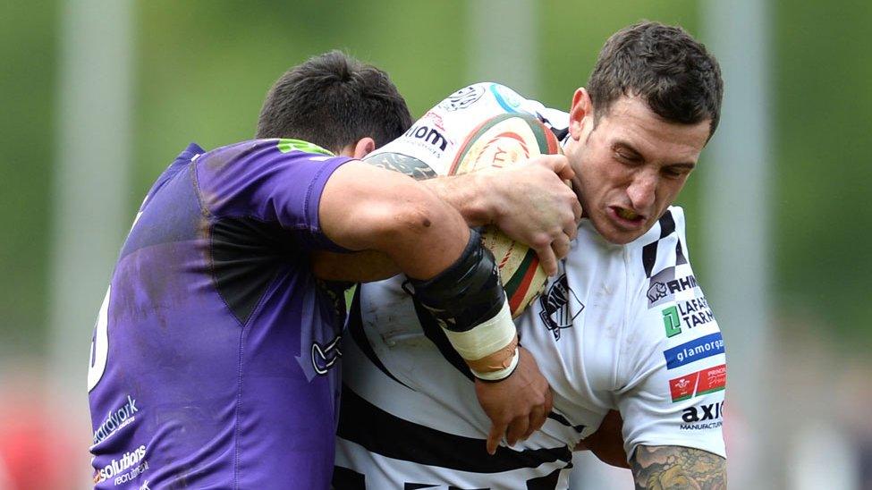 Pontypridd's Dafydd Lockyer in action in the 2015 Premiership play-off final