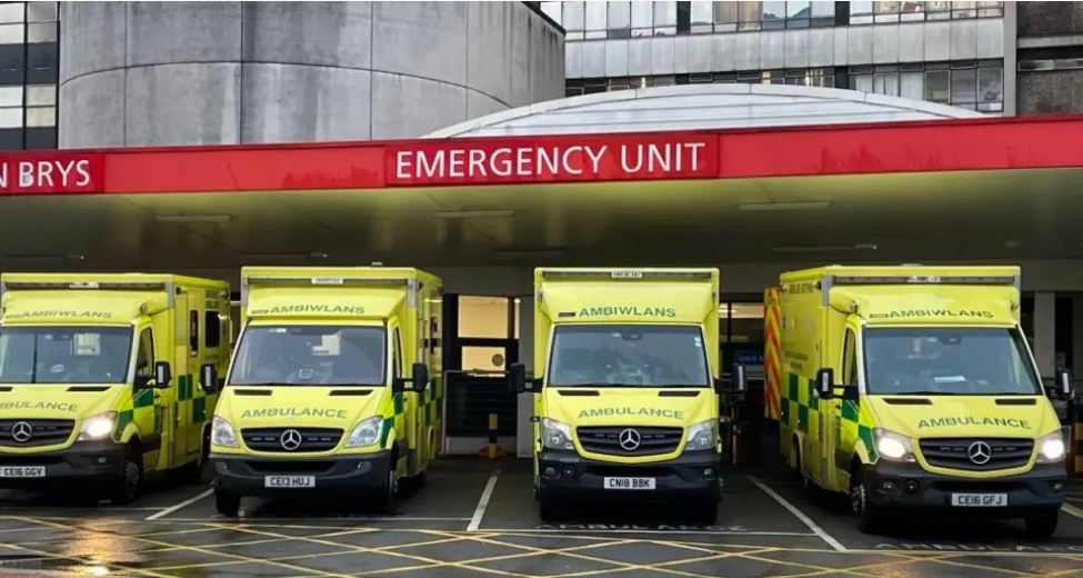 Ambulances lined up