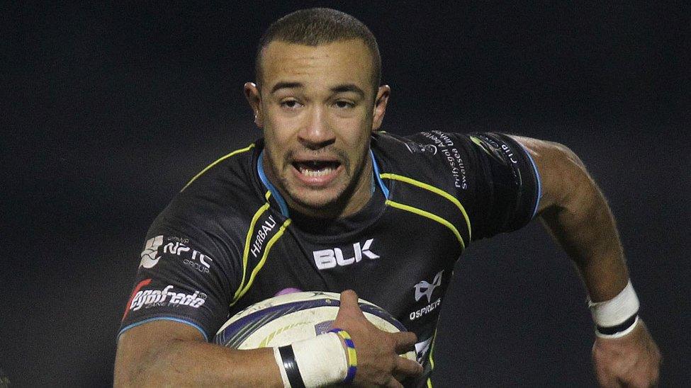 Eli Walker in action for Ospreys