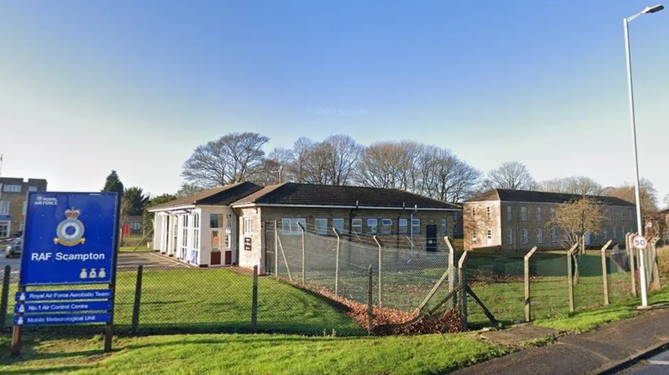 The entrance to the former RAF Scampton near Lincoln