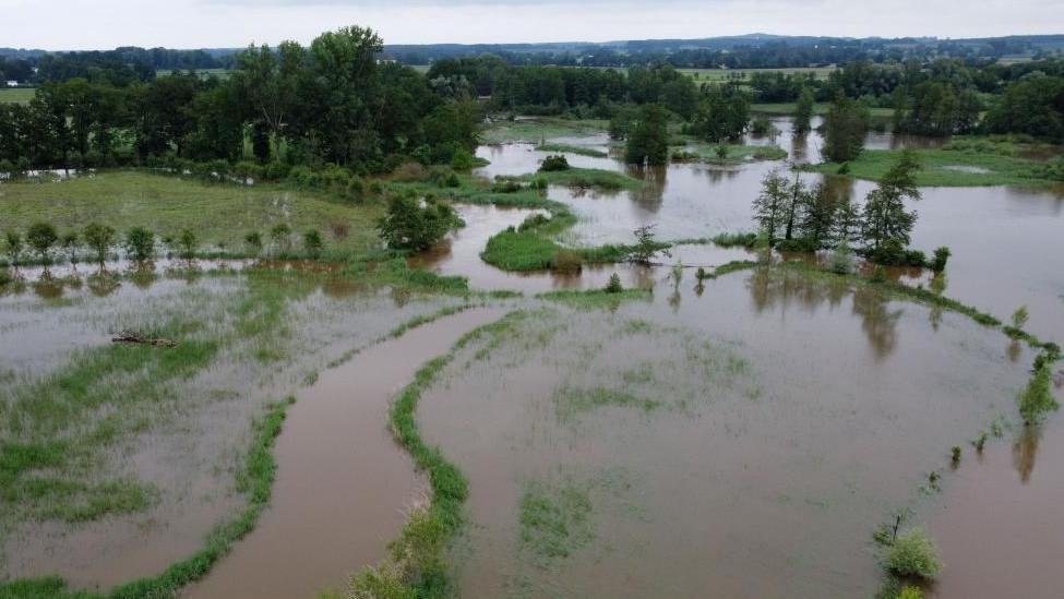 A flooded area in Freinhausen, Germany, 03 June 2024