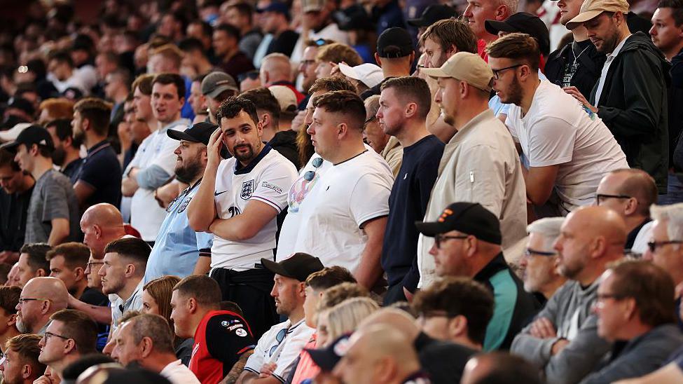 England fans watch on at the City Ground