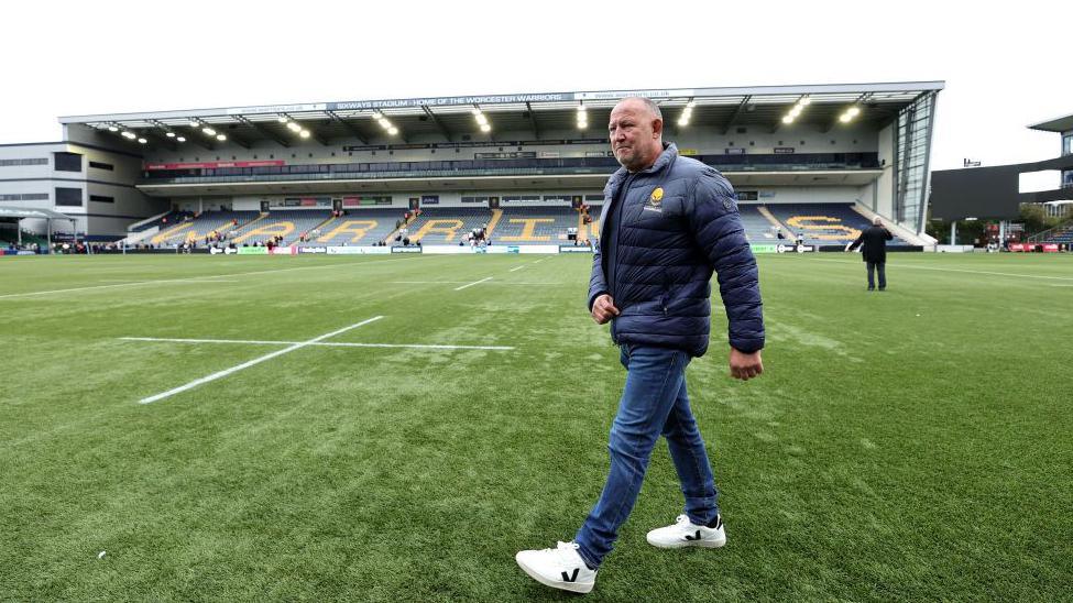 Steve Diamond at Worcester's Sixways Stadium in 2022