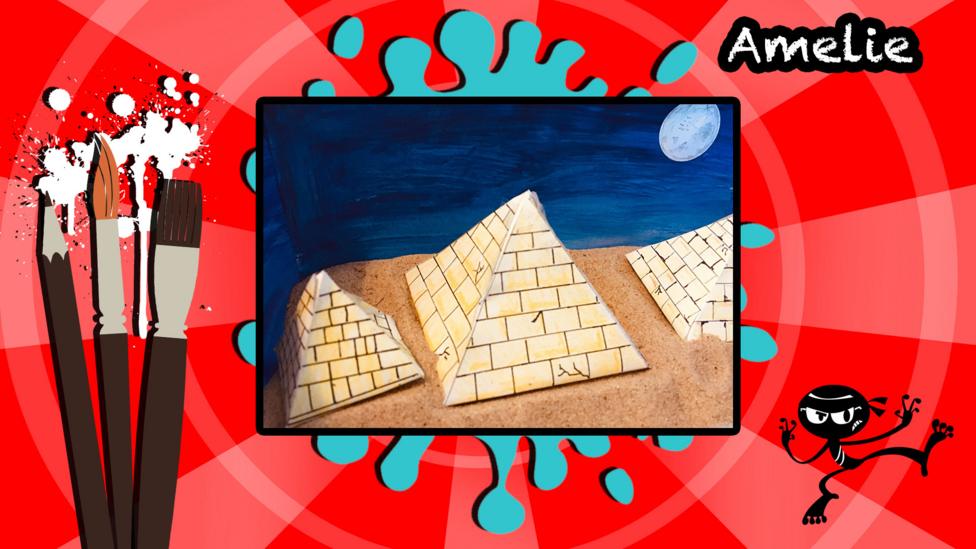 An artistic creation of three Pyramids made by a user called Amelie.