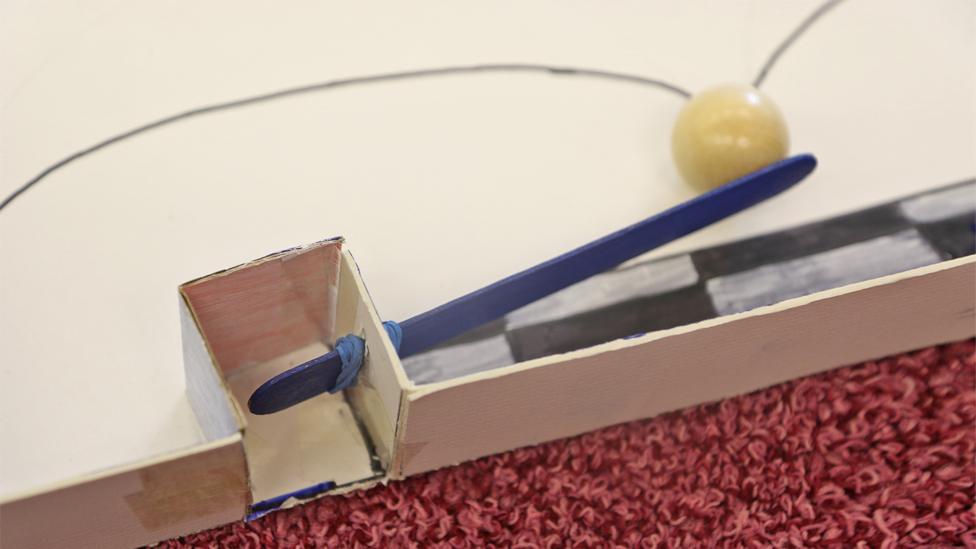A close-up of one of the flipper mechanisms.