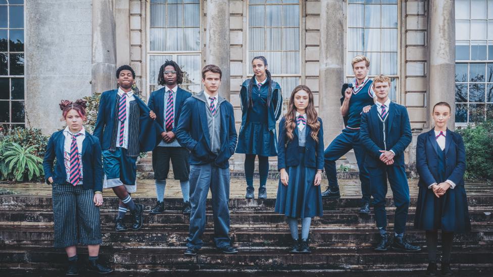 Crookhaven students stand outside school