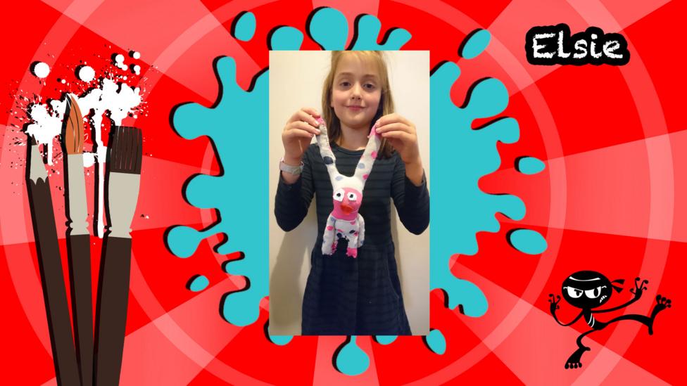 A picture of a sock puppet made for Art Ninja.