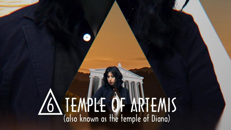 Singers next to the temple of artemis