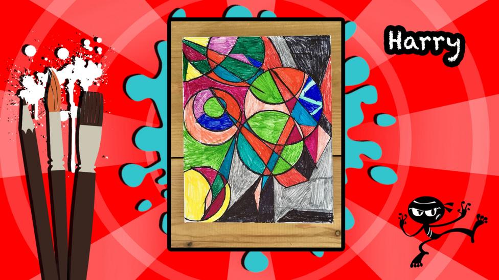 A user's Art Ninja creation, this is a colourful canvas painting inspired by the artist Sonia Delaunay.