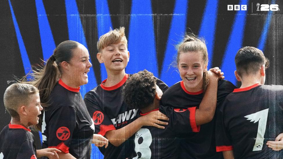 A group of Jamie Johnson FC players celebrating