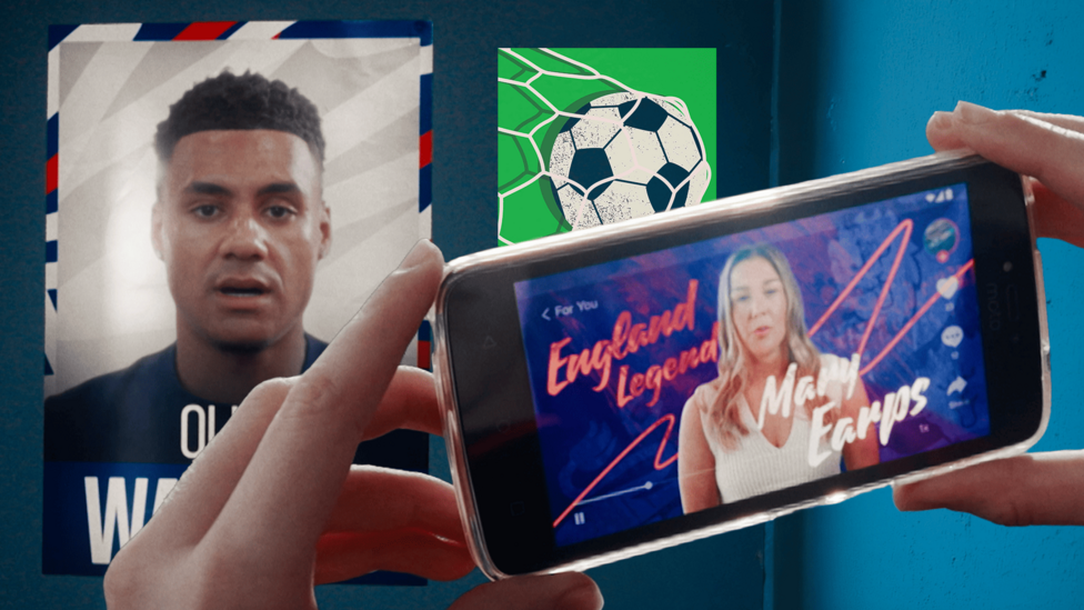 A poster of Ollie and a phone with Mary on