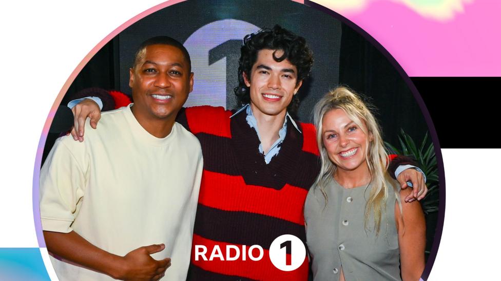 Conan Gray with Rickie and Charlie in the Live Lounge.