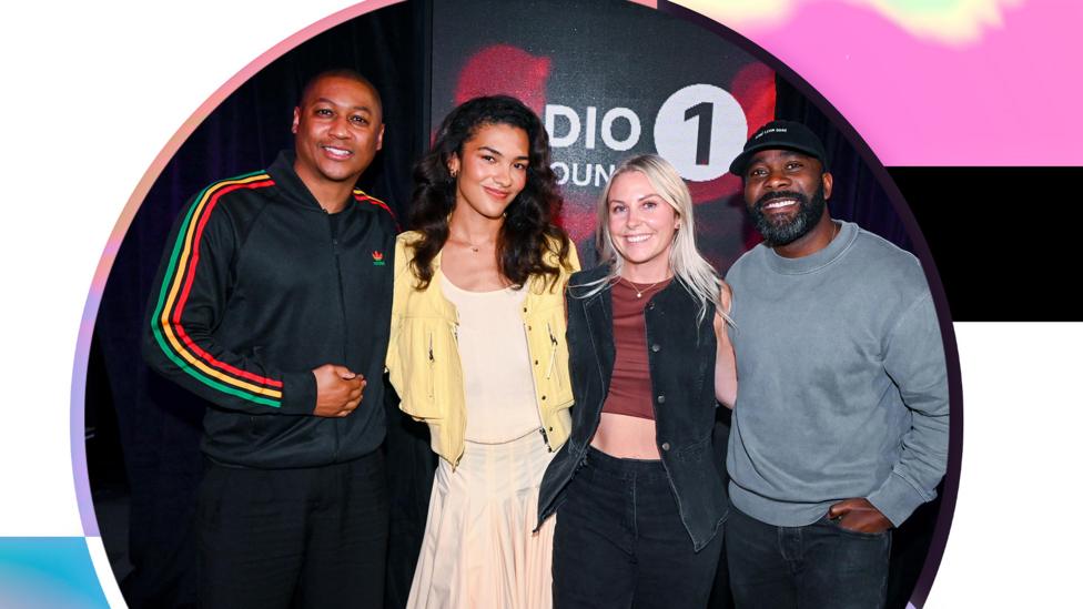Olivia Dean in the Radio 1 Live Lounge with Rickie, Melvin and Charlie.