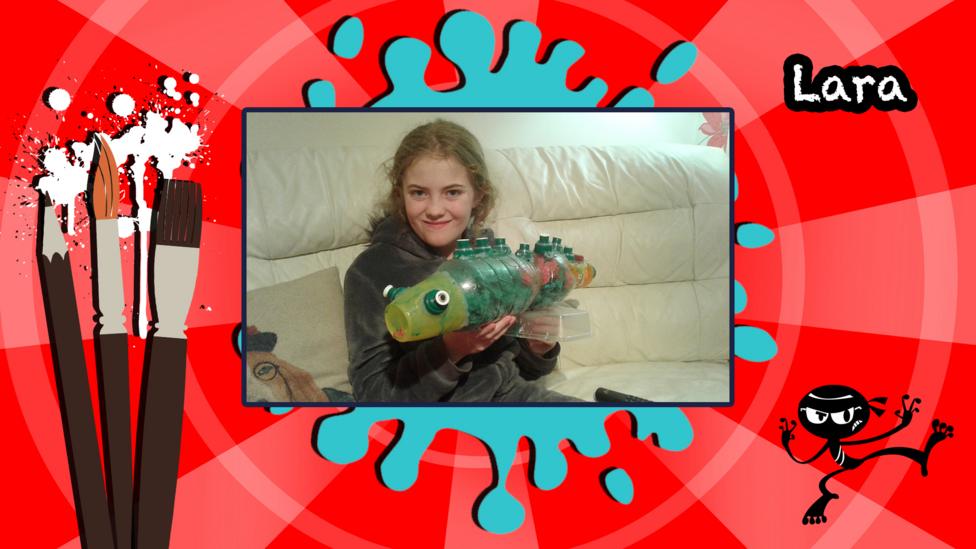 A homemade bottle fish by Lara.