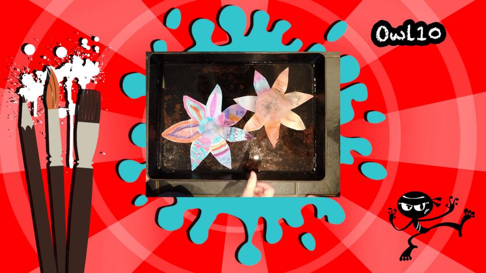 Some paper flowers that bloom in water.