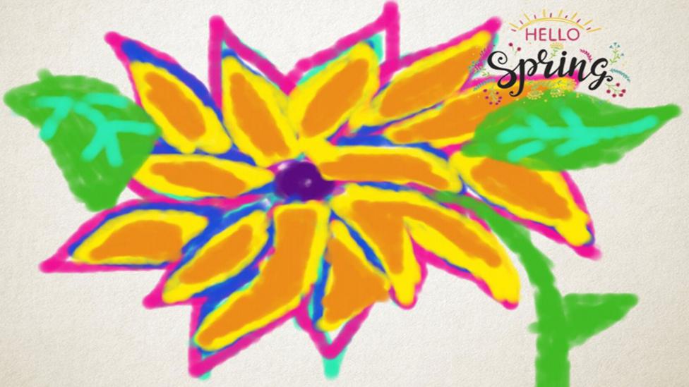 A bright and detailed picture of a sunflower created in CBBC Picture Maker.