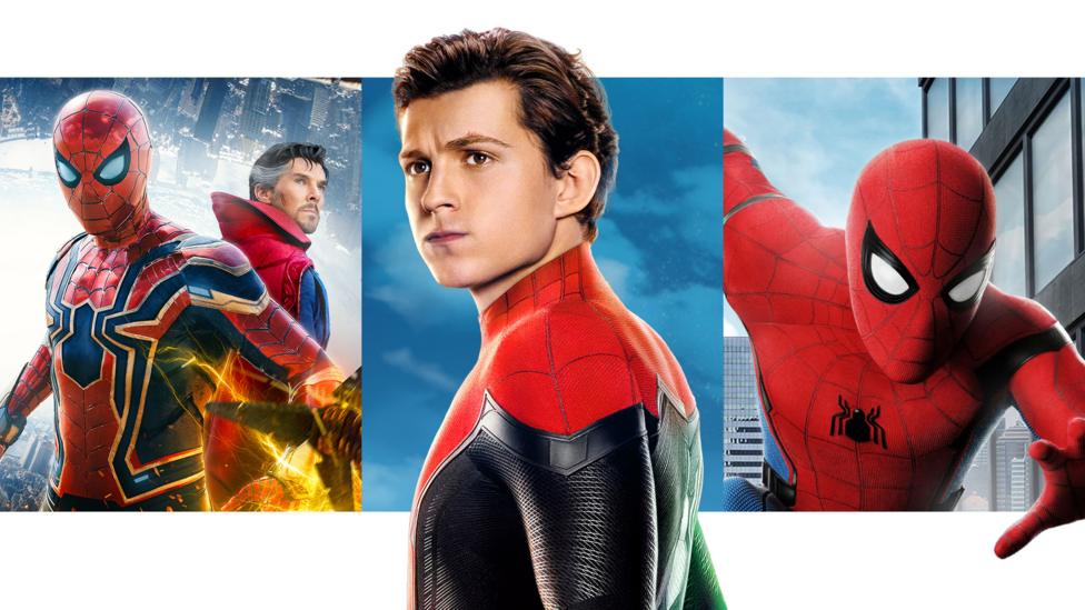 Tom Holland as Spider-Man.