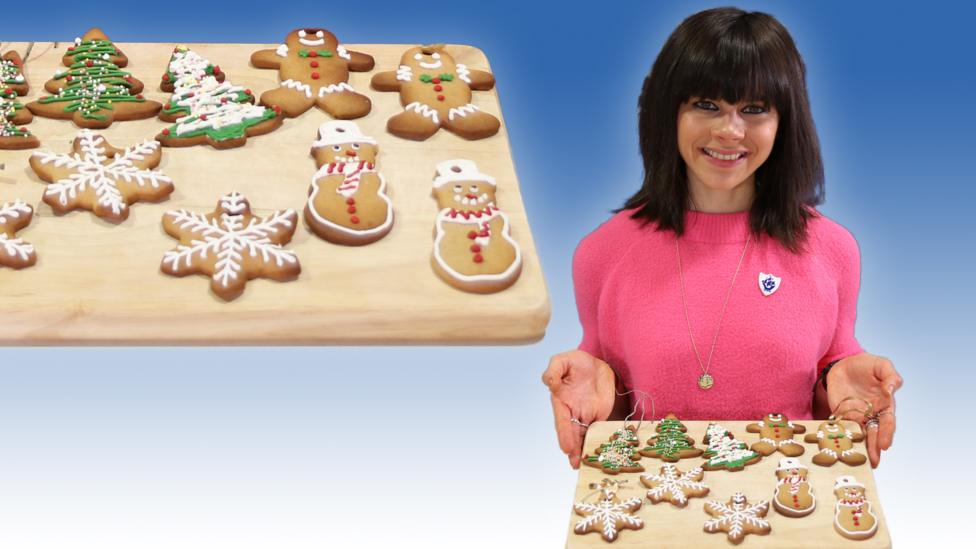 Great British Bake Off finalist Steph Blackwell with her gingerbread.